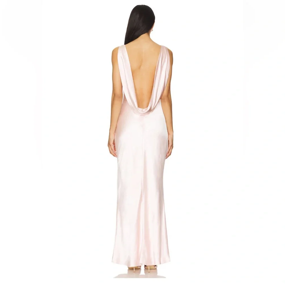 Runaway the Label Raelyn Maxi Dress satin draped Soft Pink gown Revolve XS - Picture 4 of 12